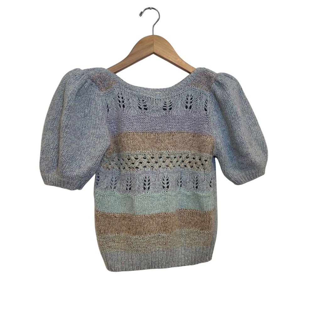 VTG Reference Point‎ Garrett Medium Silk Angora Cottagecore Puff Sleeve Sweater
